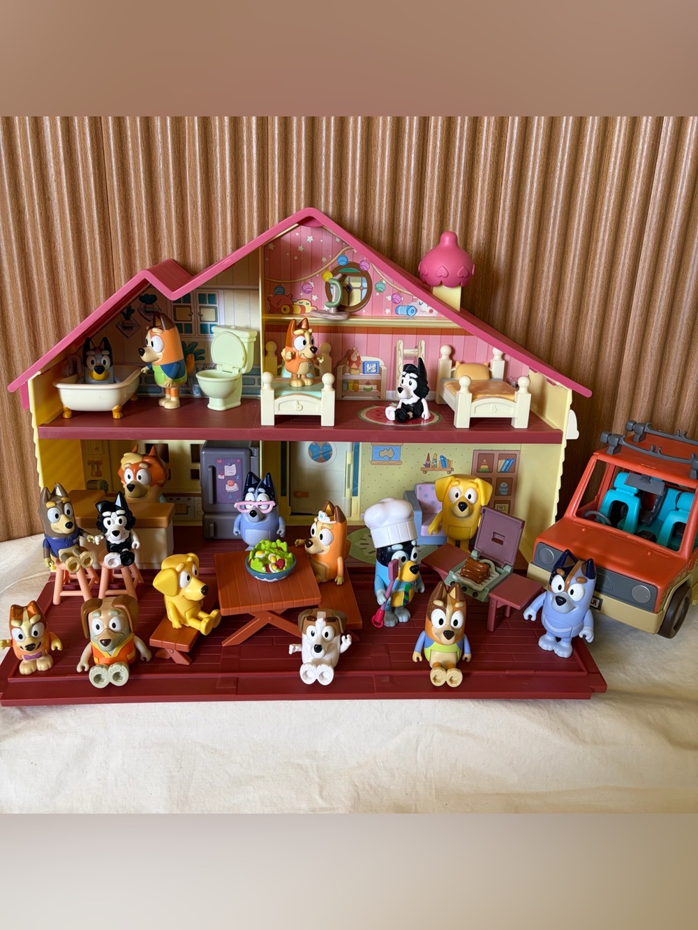Bluey Heeler Family Home Playset Big Lot with Car, School, Figures, & Furniture - Picture 3 of 15